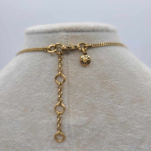 J Crew Green Pear Shaped Crystal 5 Stone Necklace - Picture 3 of 9